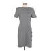 Kasper A.S.L. Casual Dress - Sheath: Gray Chevron/Herringbone Dresses - Women's Size 4
