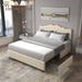 Light Camel Elegance Full-Size Storage Bed with Buckle-Shaped Backrest, 4 Drawers - Comfortable Functionality