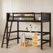 Kids Furniture Solid Wood Twin Size Kids Bed Loft Bed with Ladder, Gray