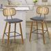 26" PU Upholstered Barstools Counter Height Bar Stools - 17.7"W x 19.5"D x 35.1"H