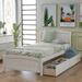 Twin size Space-saving Platform Bed with Two Storage Drawers, Wooden Bed with Headboard and Footboard for Bedroom, White