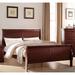 Cherry Wood Twin Bed with Sleigh Style, KD Headboard & Footboard - Transitional Style, Box Spring Required