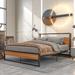 Queen Size Metal Platform Bed Frame with Sockets, USB Ports, and Slats - No Box Spring Needed - Sturdy and Versatile