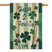 St. Patrick s Day Garden Flag Irish Garden Flag Lucky Clovers Shamrock Green Seasonal 4 Outdoor Flag 28 Ã—40 Burlap Vertical Double Sided Garden Flag for Home Spring Outdoor Decor