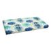 Outdoor Living and Style Gardenia Seaglass Floral Rectangular Outdoor Bench Cushion - 56 - Blue and