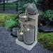 100-240V Outdoor Water Fountain with LED Lights Illuminate Antique Garden Courtyard Decor Free-standing Water Fountain