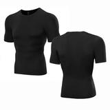 1PCS Men s Compression Shirts Athletic Short Sleeve Gym T-Shirt Running Tops Athletic Base Layer Undershirts Body Shaper Athletic Workout Shirt Sports T-Shirts Tops Black XL