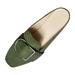 TOWED22 Women s Slip on Flats Classy Round Toe Solid Classic Mary Jane Ballet Dance Shoes Soft Comfortable PU Flat Shoes(Green 7.5)