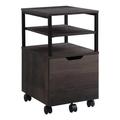 27 x 16.75 x 19.5 in. OS Home & Office Furniture One Drawer Mobile Cart Ozark Ash