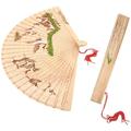2 Pcs Fan Vintage Decor Decorative Folding Fans Women Japandi Wooden Chinese Gifts Hand Foldable Miss