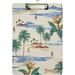 Coolnut Tropical Palm Tree Beach Ocean Summer Clipboards for Kids Student Women Men Letter Size Plastic Low Profile Clip 9 x 12.5 in Sliver Clip