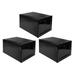 6pcs Desktop Drawer Organizer Stackable Drawer Shoe Storage Box Cabinet Drawer Storage Box Shelf for Office Bedroom ( Black )