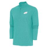 Men's Antigua Heather Aqua Philadelphia Eagles Hunk Quarter-Zip Pullover Top