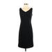 Ann Taylor Casual Dress - Sheath V Neck Sleeveless: Black Print Dresses - Women's Size 0