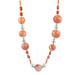 Warming Sunset,'Carnelian & Sterling Silver Long Beaded Necklace from India'