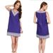 Kate Spade Dresses | Kate Spade Dress Linen Laureen Shift Embroidered Blue Purple Sleeveless 4 | Color: Blue/Purple | Size: 4