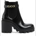 Gucci Shoes | Gucci Logo Trip Booties Size 38 | Color: Black | Size: 8