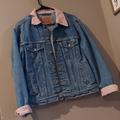 Levi's Jackets & Coats | Levi's Ex Boyfriend Trucker Denim Jacket Pink Corduroy Medium | Color: Blue/Pink | Size: M