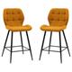 Macerata Saffron Fabric Bar Stools In Pair