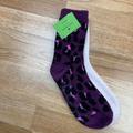 Kate Spade Accessories | Kate Spade 2 Pairs Fuzzy Home Socks Non-Slip One Size Women's Purple/Pink New | Color: Pink/Purple/Silver | Size: Os