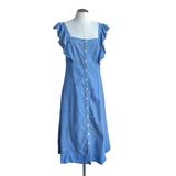 Madewell Dresses | Madewell Blue Princess Seam Denim Ruffle Button Down Front Maxi Dress Sz 6 | Color: Blue | Size: 6