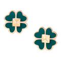 Kate Spade Jewelry | Kate Spade Rose Gold Spades & Studs Green Enamel Logo Earrings | Color: Green/Pink | Size: Os