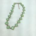 J. Crew Jewelry | J Crew Mint Green Square Faceted Beads Crystal Collar Gold Chain Necklace | Color: Gold/Green | Size: Os