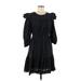 Universal Thread Casual Dress - A-Line Crew Neck 3/4 sleeves: Black Print Dresses - Women's Size Medium