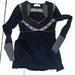 Free People Sweaters | Free People Women's Boho Reto Feel Long Sleeve Sweater Black Gray Red Top Sz M | Color: Black/Gray | Size: M