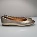 J. Crew Shoes | J. Crew Metallic Gold Leather Scalloped Slip On Ballet Flats Women Size 9.5 | Color: Gold | Size: 9.5