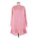 Sundress Casual Dress - Mini Crew Neck 3/4 sleeves: Pink Print Dresses - New - Women's Size Medium