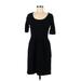 Old Navy Casual Dress - Sheath Scoop Neck Short sleeves: Black Print Dresses - Women's Size Medium