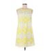 Weston Casual Dress - A-Line: Yellow Graphic Dresses - Women's Size Small Petite