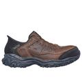 Skechers Men's Slip-ins Work: Holdredge - Ryker Sneaker | Size 7.0 Wide | Brown | Leather/Textile/Synthetic