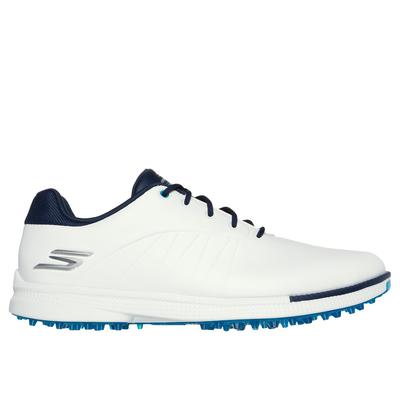 Skechers Men's GO GOLF Tempo GF Shoes | Size 9.5 | White/Navy | Synthetic/Textile
