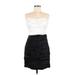 Express Cocktail Dress - Mini Open Neckline Sleeveless: Black Print Dresses - New - Women's Size 8