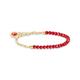 Thomas Sabo Women Gold-plated member charm bracelet with red beads 925 Sterling Silver, Cold Enamel, 18K Yellow Gold Plating A2130-427-10