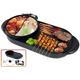 Hot Plate Table Top Grill Multifunctional 2 in 1 Electric Grill and Hot Pot Electric Baking Pan Double Pot Soup Maker LSDRALOBBEB 1016(Color:2 in 1 Pot)