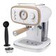 Cooks Professional 15 Bar Retro Coffee Espresso Machine | Coffee Machine with Steam Wand | Built in Temperature Gauge | Nordic White