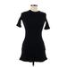 Trafaluc by Zara Casual Dress - Mini High Neck Short sleeves: Black Print Dresses - Women's Size Medium