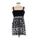 Eight Sixty Casual Dress - Mini Square Sleeveless: Black Print Dresses - Women's Size Medium