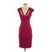 ZAC Zac Posen Casual Dress - Sheath: Burgundy Solid Dresses - Women's Size 2