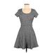 Rolla Coster Casual Dress - Mini Scoop Neck Short sleeves: Gray Dresses - Women's Size Medium