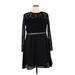 Truth & Fable Casual Dress - Party High Neck Long sleeves: Black Solid Dresses - Women's Size 3X