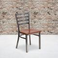 Flash Furniture Kendall Ladder Back Metal Restaurant Chair Metal in Brown/Red | 32.25 H x 16.5 W x 17 D in | Wayfair XU-DG694BLAD-CLR-CHYW-GG