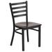 Flash Furniture Kendall Ladder Back Metal Restaurant Chair Metal in Black/Brown | 32.25 H x 16.5 W x 17 D in | Wayfair XU-DG694BLAD-WALW-GG