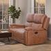 Latitude Run® Ilkeston 61" Wide Leather Manual Recliner Loveseat Sofa w/ Cup Holders Faux Leather in Brown | 41 H x 61 W x 37 D in | Wayfair