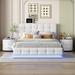House of Hampton® 3-Pieces Bedroom Sets, Upholstered Bed w/ LED Lights, Storage System & USB Charging Station | 44 H x 64.9 W x 83 D in | Wayfair