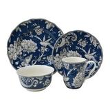 222 Fifth Adelaide Porcelain Dinnerware Set 16 Pc Round in Blue | Wayfair CJwlm-614132416