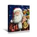 The Holiday Aisle® Framed Canvas Wall Art Decor Chrismas Painting, Santa Claus w/ Gifts Decoration Painting For Chrismas Gift | Wayfair